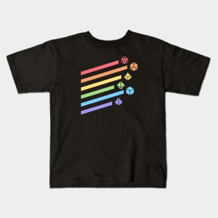 Retro Minimalist RPG Dice Rainbow Kids T-Shirt